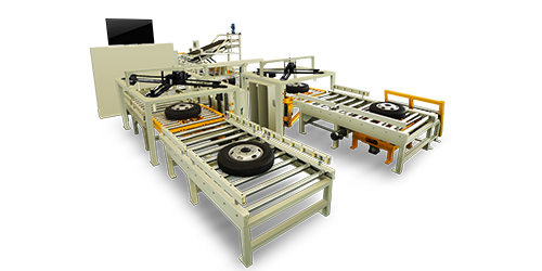 全自動車輪總成雙線生產(chǎn)流水線平衡機